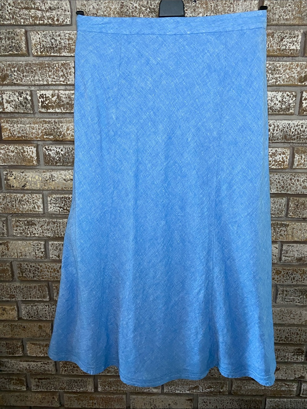 L.L. Bean Sky Blue Linen Maxi Skirt